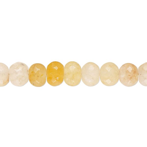 Yellow iron quartz 1pkg1, hand-cut faceted rondelle bead natural 14 inch 6x5mm-7x6mm image number 0