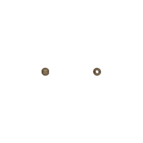 Bead, antique gold-plated brass, 2.5mm round. Sold per pkg of 100. image number 0