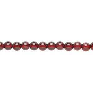 Garnet 1pkg1, round bead natural 15.5-16 inch 4mm