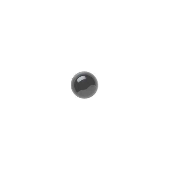 Cabochon, black onyx (dyed), 6mm calibrated round, B grade, Mohs hardness 6-1/2 to 7. Sold per pkg of 16. image number 0
