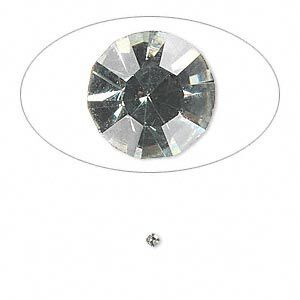 Chaton, glass rhinestone, black diamond, foil back, 1.7-1.8mm faceted round, PP11. Sold per pkg of 72.