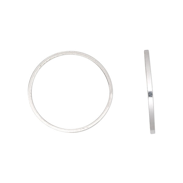Component, sterling silver, 20mm round square wire. Sold per pkg of 2. image number 0