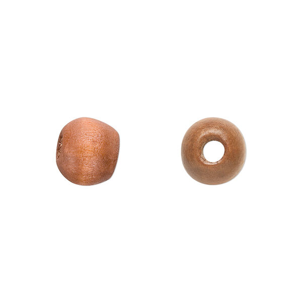 Bead, painted sugar maple (coated), glossy brown, 10x8mm hand-cut rondelle. Sold per pkg of 450-500. image number 0
