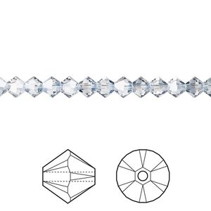 Bead 144pk crystal blue shade, Crystal Passions® 4mm bicone 5328