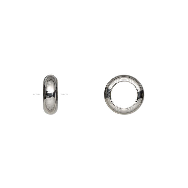 Bead, stainless steel, 6x2mm rondelle. Sold per pkg of 100. image number 0