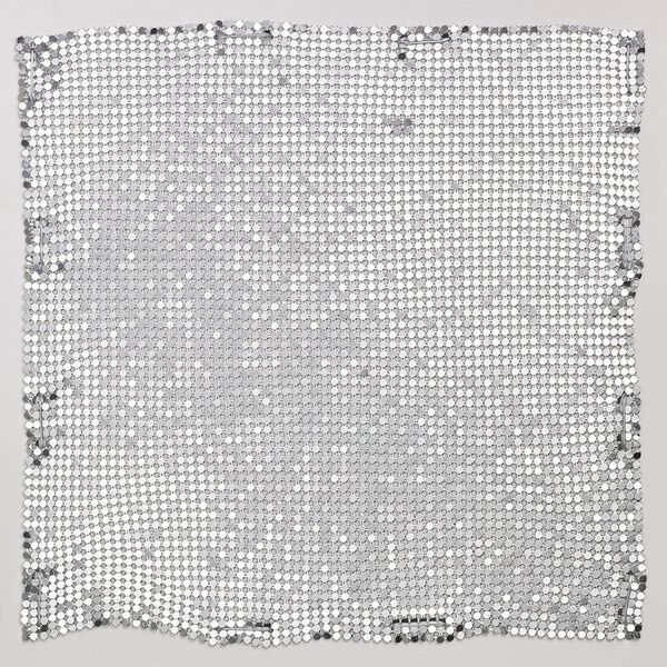 Sequin sheet, aluminum, silver, 8-inch single-sided square with 3mm sequins, 1.5mm thick. Sold individually. image number 0