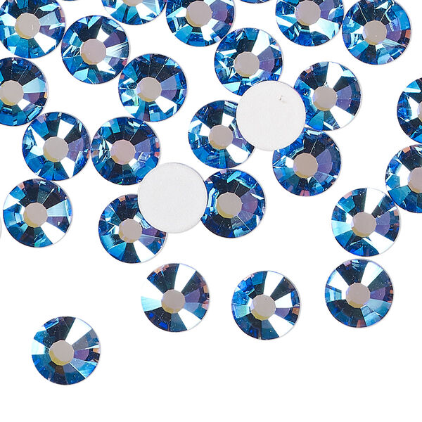 Flat back 12pk blue violet AB foil back, Preciosa MAXIMA Czech crystal rhinestone 7.069-7.272mm chaton rose round SS34 image number 0