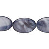 Mother-of-pearl shell 1pkg1, puffed oval bead 14 inch blue steel 21x14mm image number 0