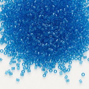 Seed bead, Delica®, glass, pkg/7.5g, #11 round, transparent Capri blue (DB-0714).