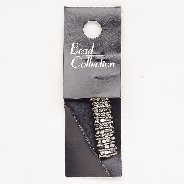 Bead cap "pewter" zinc-based alloy, 12pk 8x3mm dome, antique silver finish image number 0