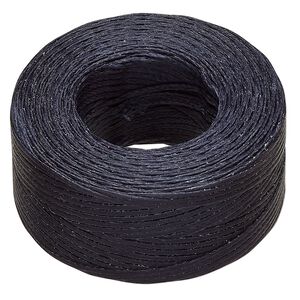 Thread, Hemptique®, polyester, pkg/50 yards, denim, 0.8mm braided flat.