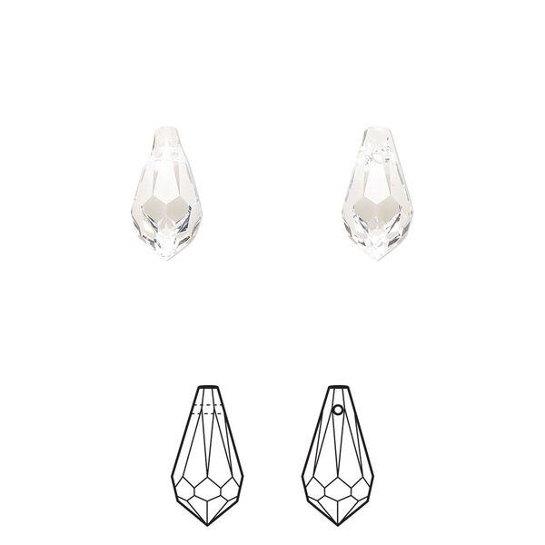 Drop 4pk crystal, Crystal Passions® 11x5.5mm pendant teardrop 6000 image number 0