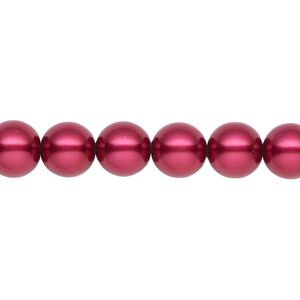 Pearl 2pk red, Celestial Crystal® 8mm round 15.5-16 inch