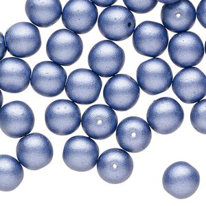 Czech Glass 1pkg50, round druk bead dark purple satin 8mm