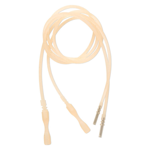 Necklace cord, silicone, translucent peach, 2-2.2mm wide, 16 inches with snap closure. Sold per pkg of 4. image number 0
