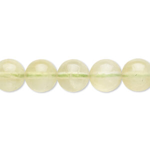 Prehnite 1pkg1, round bead natural 15 inch 9-10mm