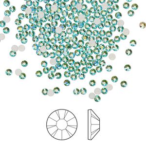 Flat back 144pk Caribbean Sea AB foil back, Preciosa MAXIMA Czech crystal hotfix rhinestone 1.9-2.1mm chaton rose round SS6