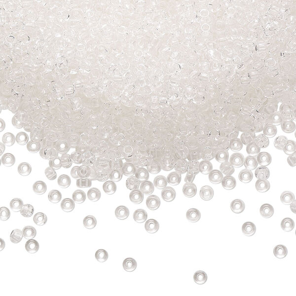 Seed bead, Preciosa Ornela Czech glass, pkg/50g, #11 rocaille, transparent clear, (00050). image number 0