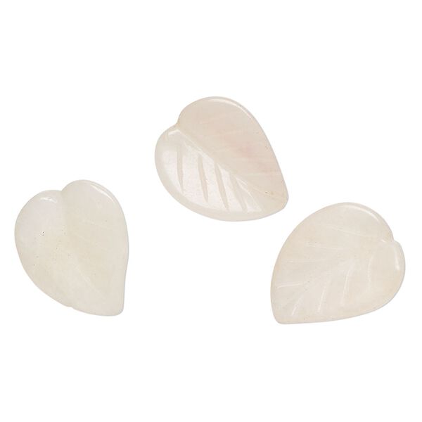 Cream quartz 1pkg3, carved leaf bead natural 26x21mm image number 0