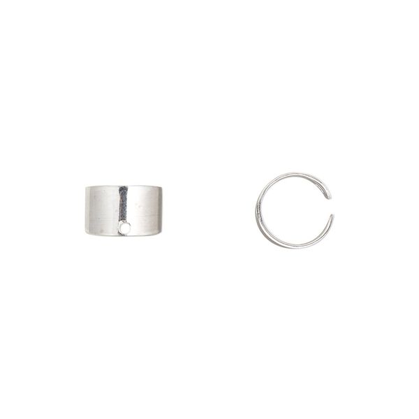 Ear cuff 1pkg2 sterling silver, 5mm / adjustable, 1 pair image number 0