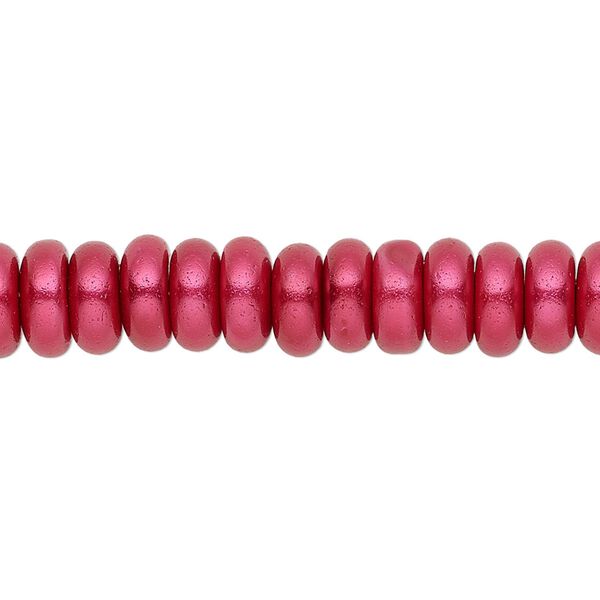 Bead, crystal pearl, wine, 8x3mm rondelle. Sold per pkg of (2) 15-1/2" to 16" strands, approximately 220 beads. image number 0