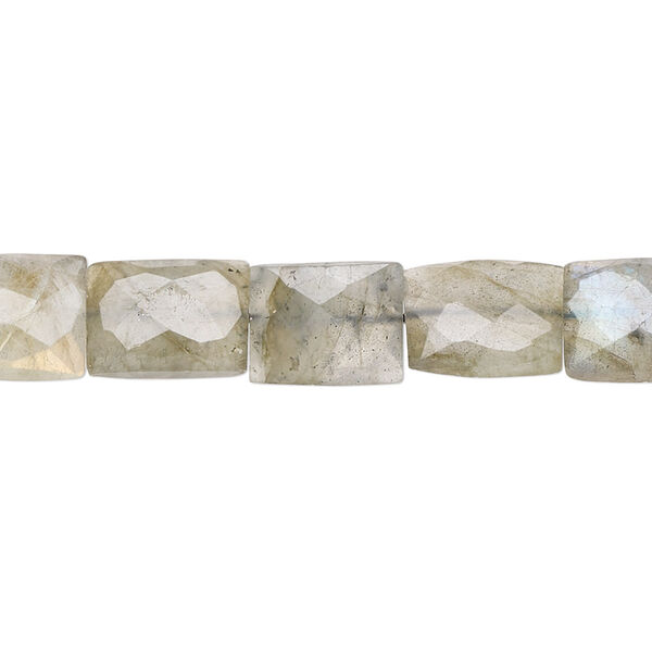 Labradorite 1pkg1, hand-cut faceted flat rectangle bead natural 15.5-16 inch 9x7mm image number 0