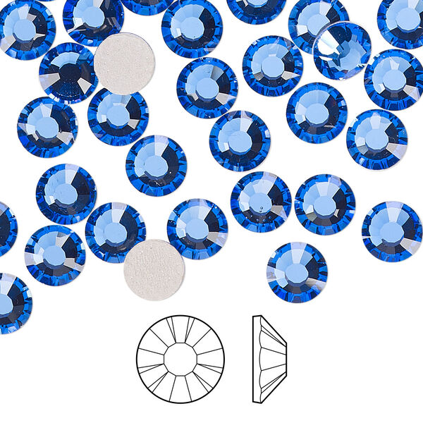 Flat back 288pk sapphire foil back, Preciosa MAXIMA Czech crystal hotfix rhinestone 6.3-6.5mm chaton rose round SS30 image number 0