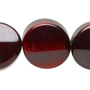 Bead, plastic, black, 23mm wavy flat round with 1.5mm hole size. Sold per 8-inch strand, approximately 9 beads.