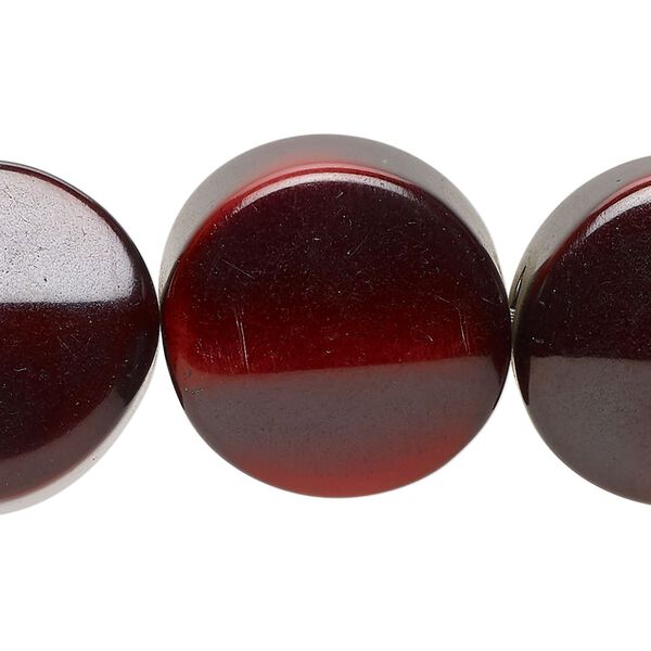 Bead, plastic, black, 23mm wavy flat round with 1.5mm hole size. Sold per 8-inch strand, approximately 9 beads. image number 0