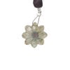 Labradorite / garnet 1pkg1, top-drilled hand-cut 1sided carved flower bead natural, 16mm image number 1