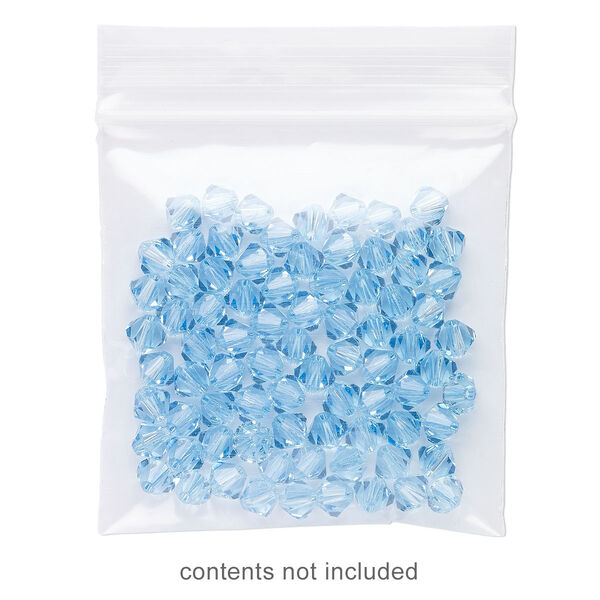 Bag, Tite-Lip™, oxo-biodegradable plastic, clear, 2-inch top zip. Sold per pkg of 100. image number 0