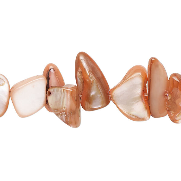 Bead, mother-of-pearl shell (dyed), dusty rose, small to extra-large chip, Mohs hardness 3-1/2. Sold per 30-inch strand. image number 0