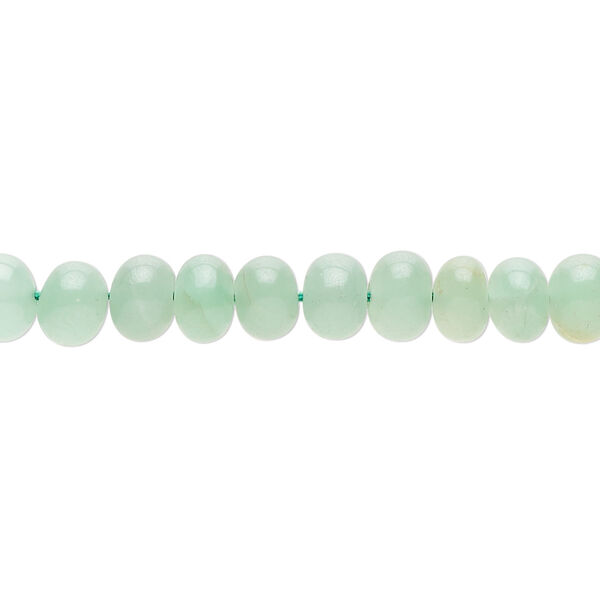 Green chalcedony 1pkg1, hand-cut rondelle bead 14 inch 6x4mm-7x6mm / small image number 0