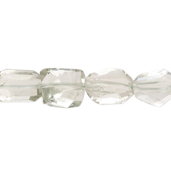 Green quartz 1pkg1, hand-cut faceted nugget bead B+ grade, 13 inch small image number 0