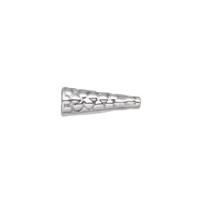 Cone, sterling silver, 17x6mm textured, 5mm inside diameter. Sold individually.