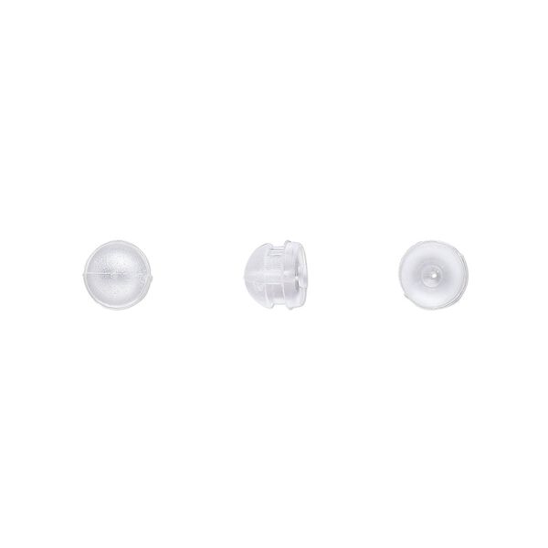 Earnut 1pkg50, 5x4.5mm mushroom, "rubber" clear 25 pair image number 0