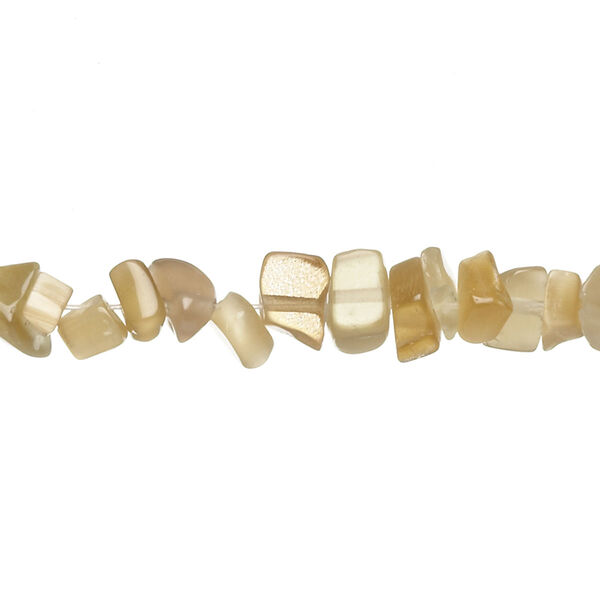 Bead, cat's eye glass (fiber optic glass), khaki, small chip. Sold per 15-inch strand. image number 0