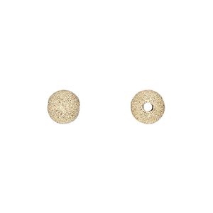 Bead, 14Kt gold-filled, 7mm stardust round. Sold per pkg of 2.