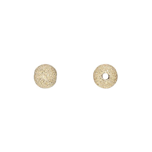 Bead, 14Kt gold-filled, 7mm stardust round. Sold per pkg of 2. image number 0