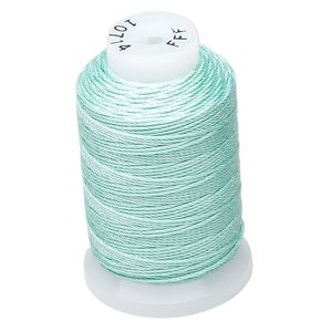 Thread, Purely Silk™, 3-ply, turquoise blue, size FFF. Sold per 92-yard spool.