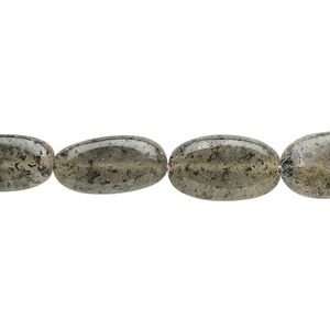 Spotted quartz 1pkg1, hand-cut flat oval bead natural 13 inch 10x6mm-18x9mm