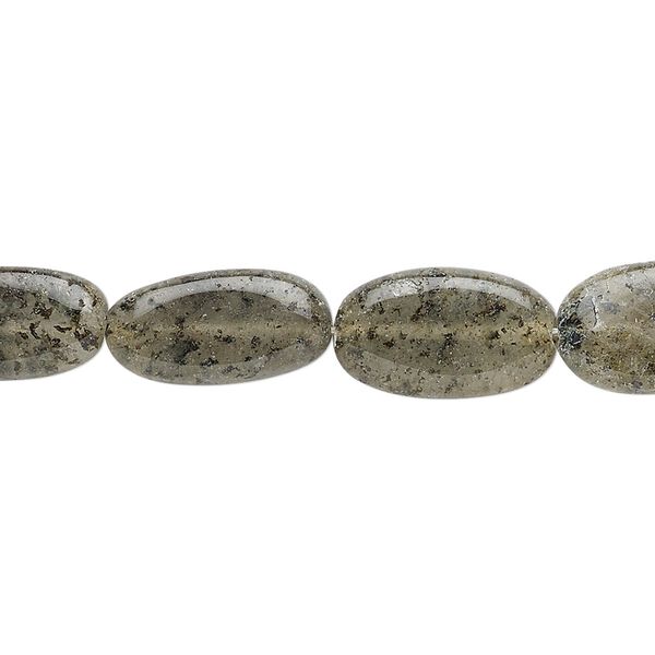 Spotted quartz 1pkg1, hand-cut flat oval bead natural 13 inch 10x6mm-18x9mm image number 0
