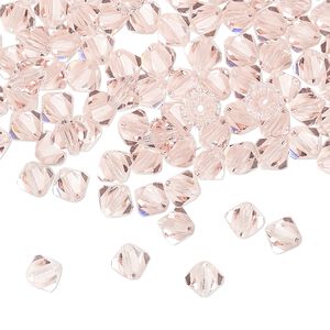 Bead 24pk light rose, Preciosa Czech crystal 5mm bicone