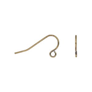 Ear wire fishhook 1pkg100 antique gold-plated, 11mm / open loop, 21 gauge steel 50 pair