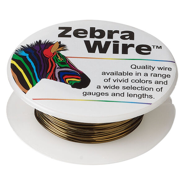 Wire, Zebra Wire™, color-coated copper, antique bronze, round, 22 gauge. Sold per 15-yard spool. image number 0
