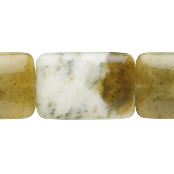 Antique new "jade" 1pkg1, rectangle bead natural B grade, 15.5-16 inch 25x17mm image number 0