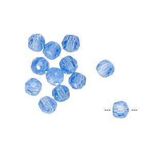 Bead 12pk sapphire blue, Asfour Crystal 5mm faceted round