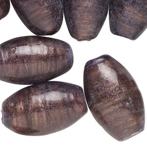 Bead, lampworked glass, opaque dark purple, 25x14mm barrel. Sold per pkg of 20.