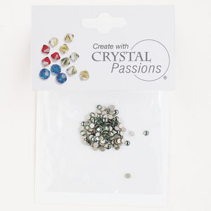 Flat back 1pkg144 erinite foil back, Crystal Passions&reg; rhinestone 2.1-2.3mm rose round SS7 2058