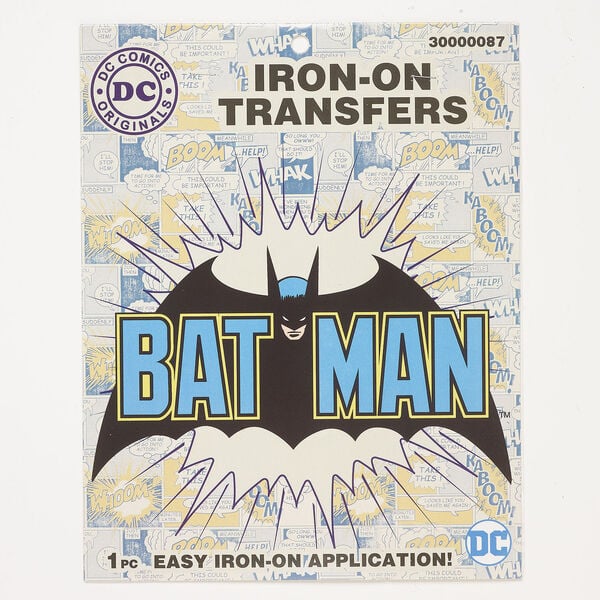 Iron-on transfer 1pkg1 vinyl, multicolored, 8-1/2 x 5-1/2 inches with Batman™ image number 0